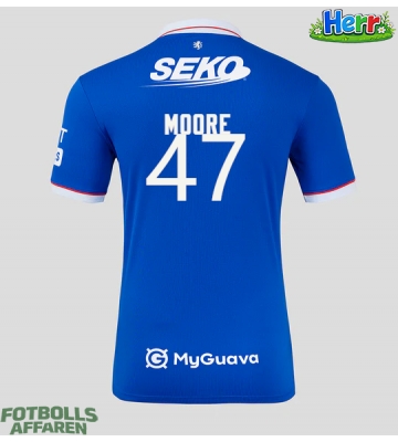Rangers Mikey Moore #47 Hemmatröja 2025-26 Kortärmad